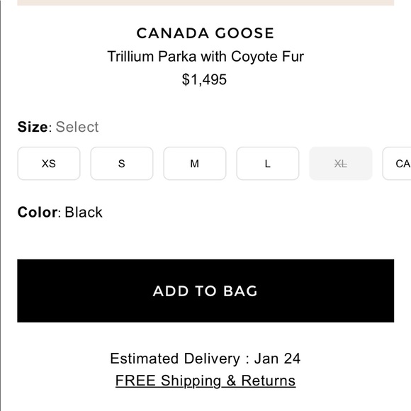 Canada Goose Trillium Parka with Coyote Fur - Picture 6 of 9